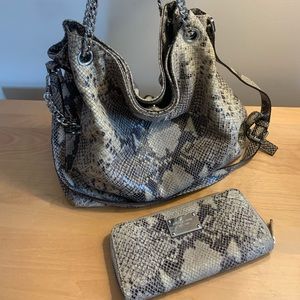 Michael Kors snake skin bag and wallet